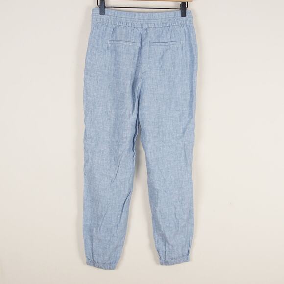 Athleta Retreat Linen Blue Slim Fit Jogger Pants Womens Sz 2 - Picture 3 of 11
